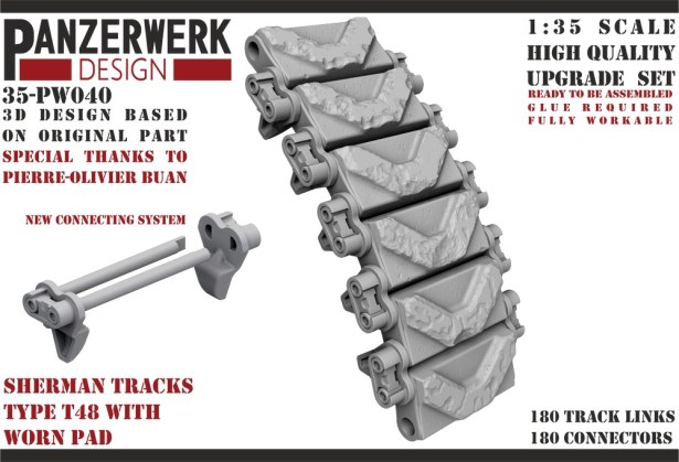 Sherman tracks Type T48 with worn pad