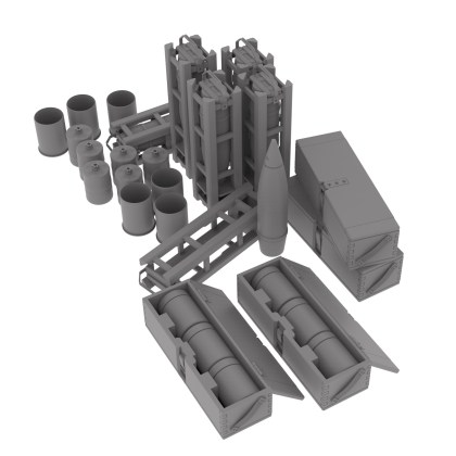 German 105 mm cases and shell